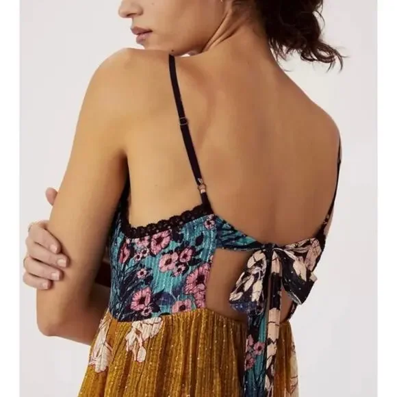 Anthropologie Bhanuni by Jyoti Tiered Layer Maxi Dress Mixed Print Embellish 10 - Picture 5 of 12